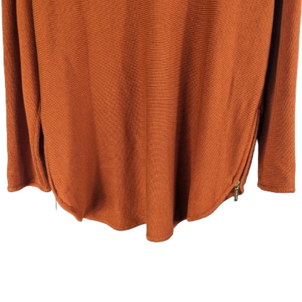 Michael Kors Tunic Brown Sweater with Zip Details Size L Cotton Blend NWT! - Picture 8 of 11